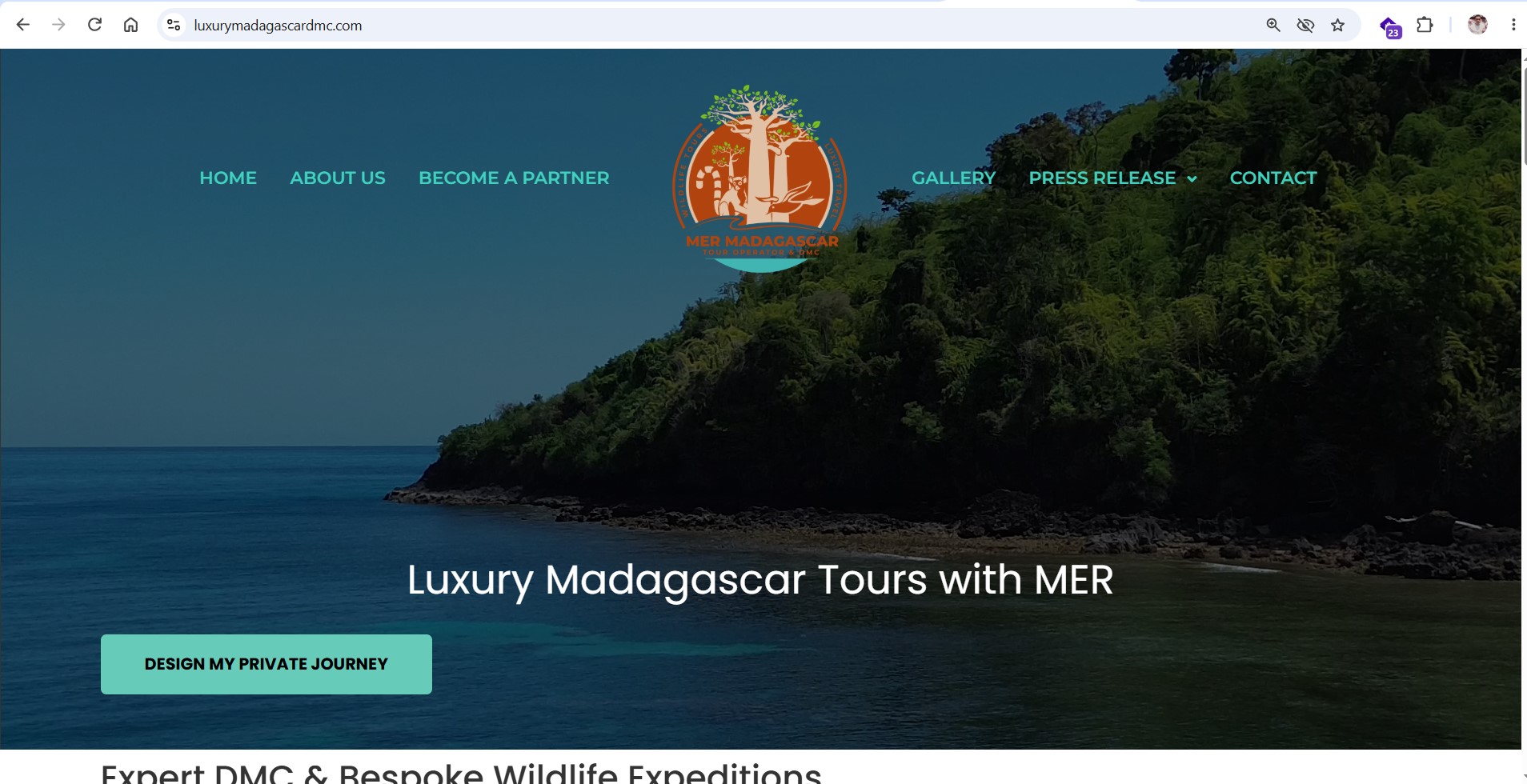 Portfolio Automated-design.com — Parmi les clients d'Automated Design : Madagascar Endemics & Resort (MER), site travaillé : luxurymadagascardmc.com
