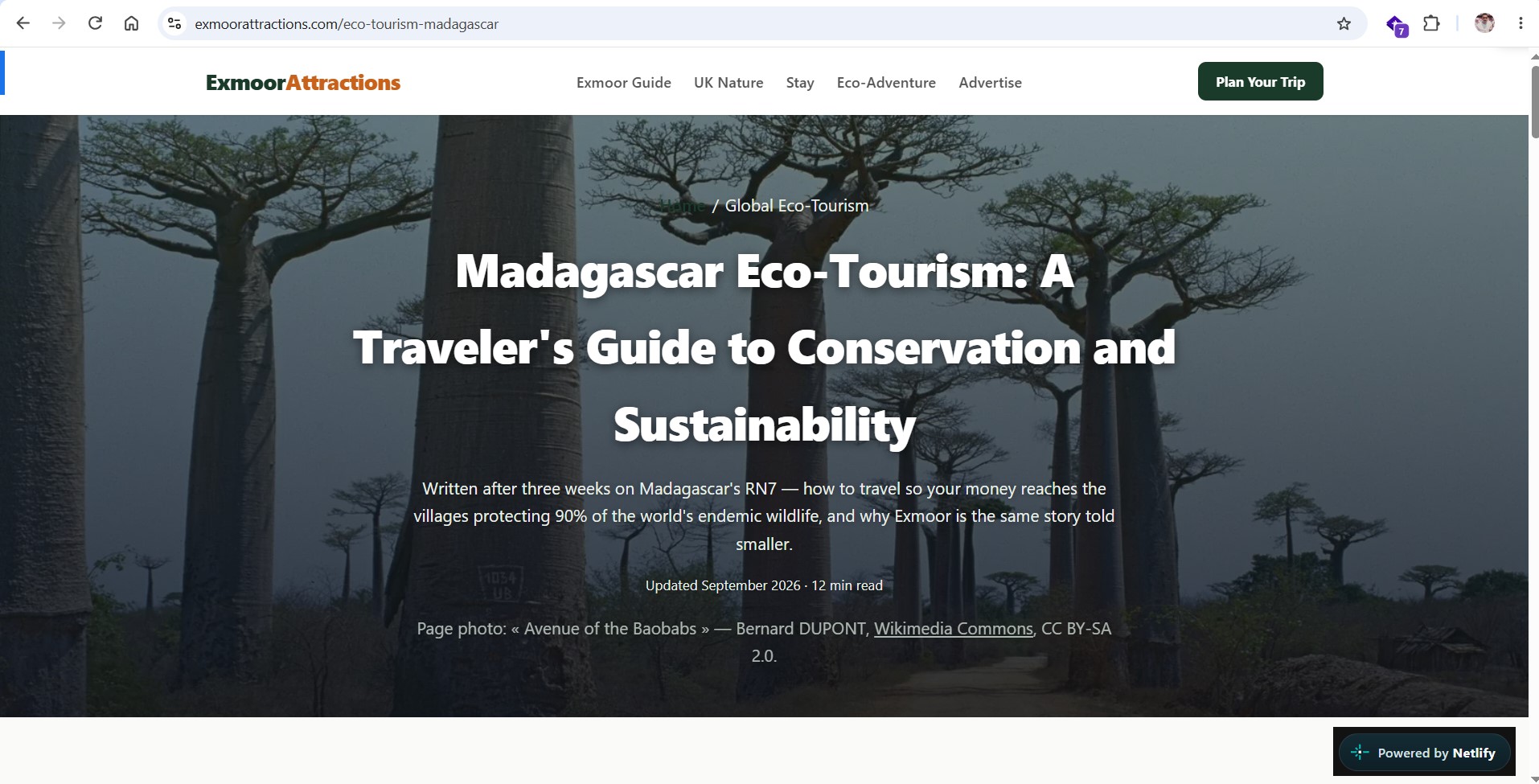 Portfolio Automated-design.com — Parmi les partenaires et références d'Automated Design : exmoorattractions.com (article dédié : exmoorattractions.com / Eco Tourism Madagascar)